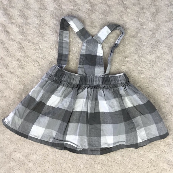 Carter’s Gray Plaid Suspender Skirt Overalls 3M - Picture 4 of 4